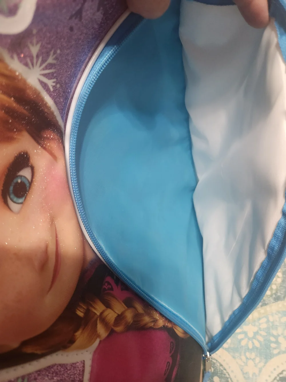 Disney Frozen Kids Holographic Elsa & Anna Backpack - Blue / Purple / Pink